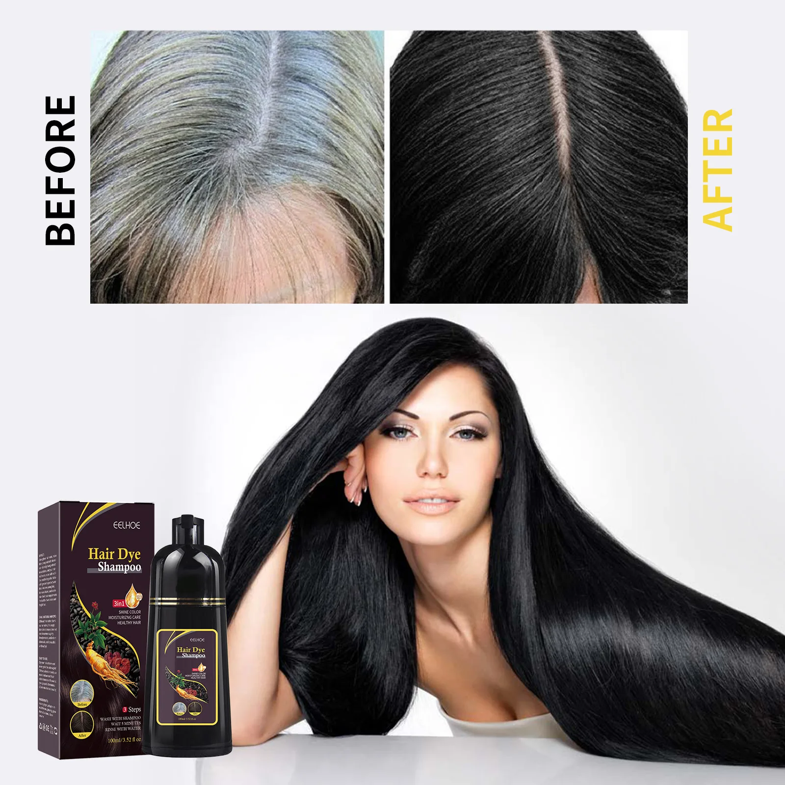 Hair Spray Color - 100ML 매직 내추럴 허벌 헤어 염색