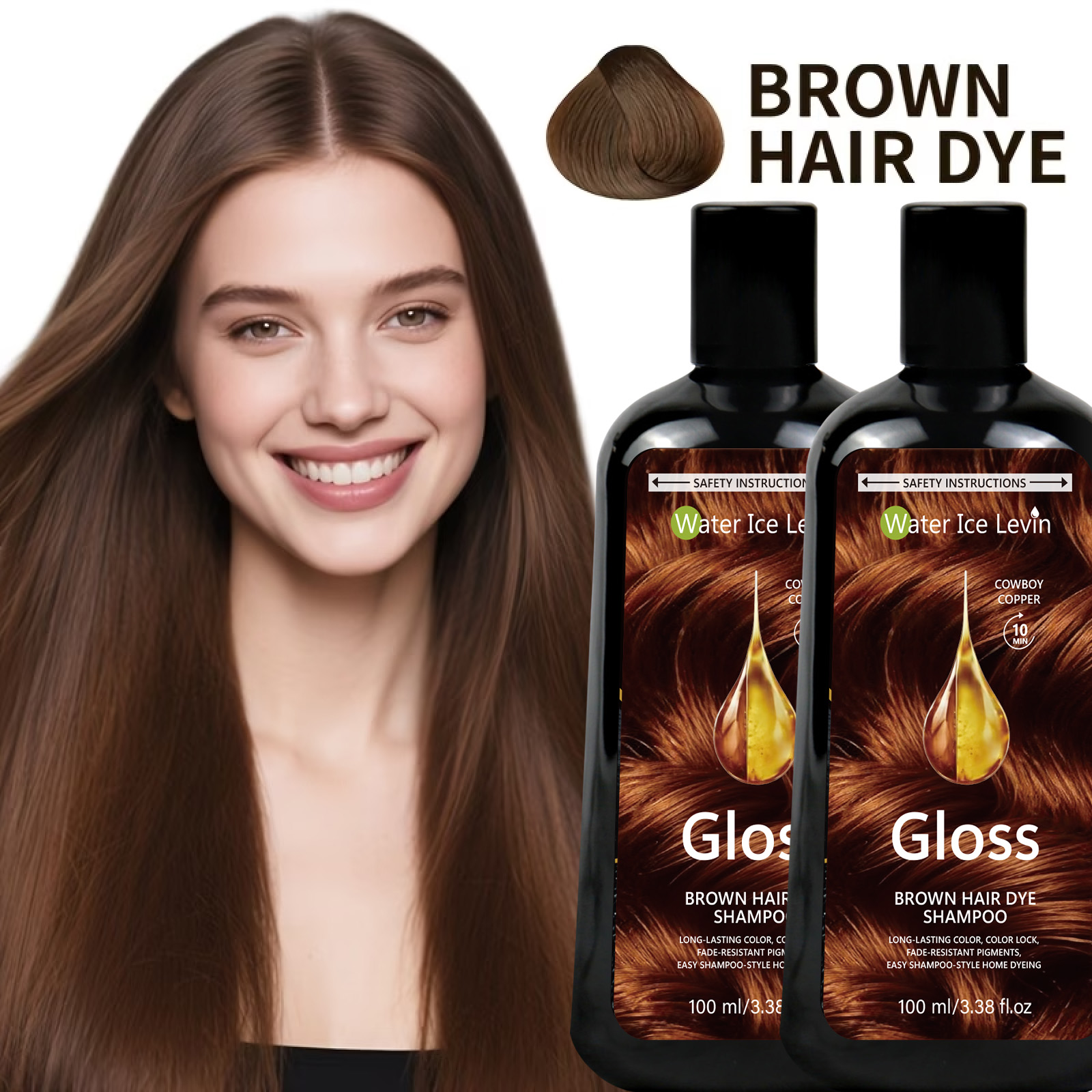 브라운 헤어 염색 샴푸 100ml, 카우보이 구리색,  - Hair Spray Color 리뷰 및 가격