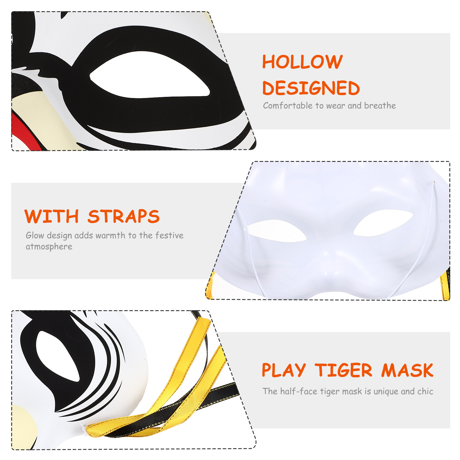 반쪽 얼굴을 가리는 호랑이 가면, 남녀 공용, 야광 효 - Easy Cosplay Prop 리뷰 및 가격